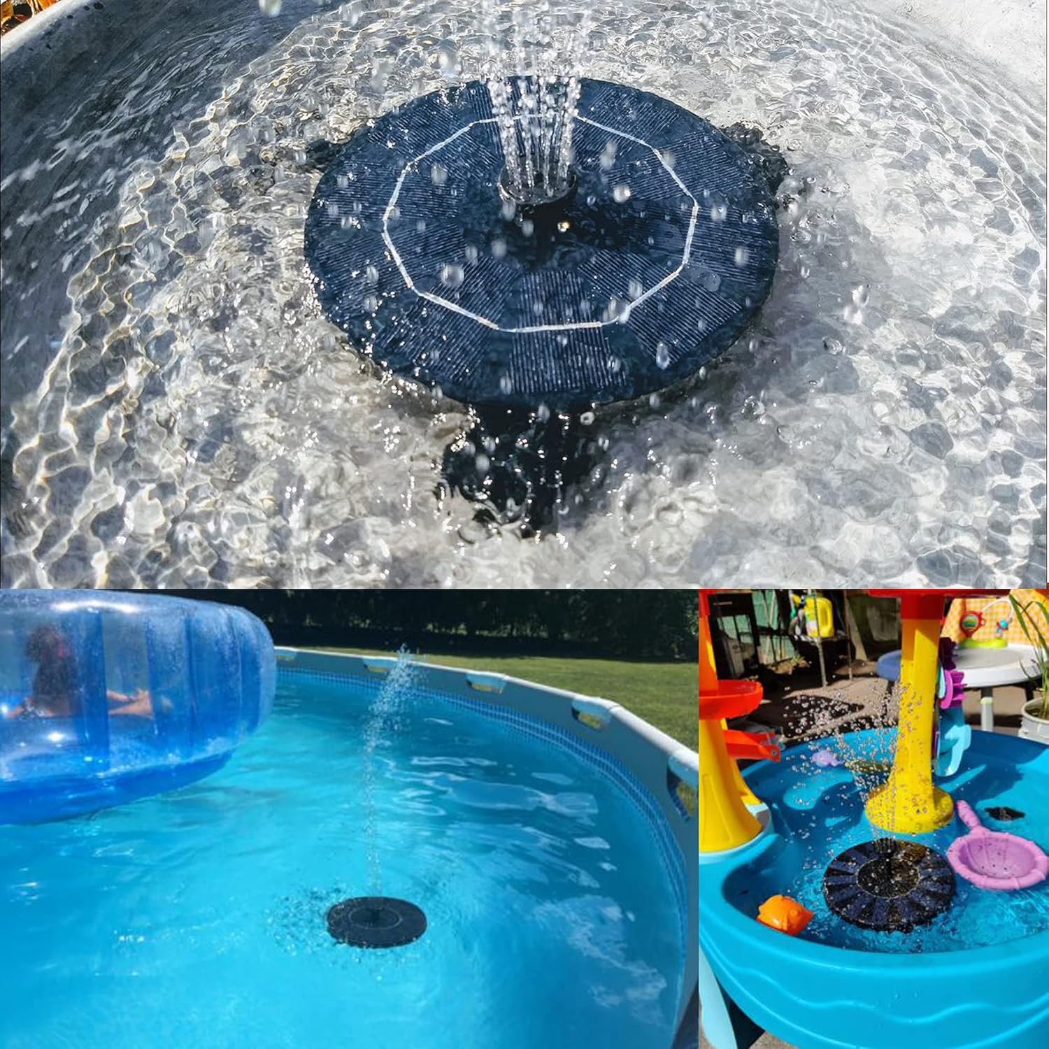 Skiennix Solar Fountain - Solar Powered Bird Bath Pump with 4 Nozzles & 1.4W Solar Panel | Ideal for Garden, Pond, Pool