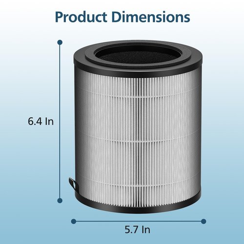 JF100 Replacement Filter Compatible with JF100 Air Purifier, 3-in-1 True HEPA and Activated Carbon Filters, 2 Pack