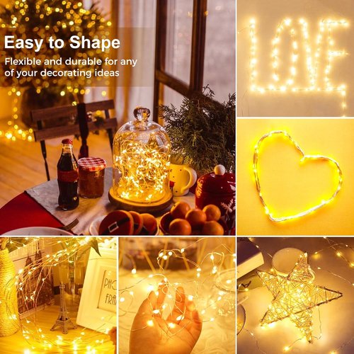 Kolpop 20 Pack LED Fairy Lights - Battery Operated Mini Twinkle String Lights | Waterproof Warm White for Parties & Decor