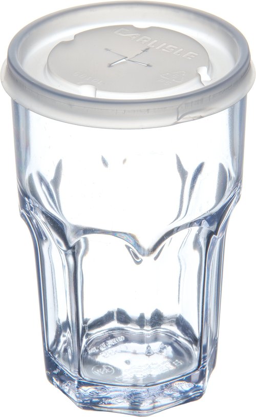 Carlisle FoodService Products Louis Clear Tumbler Tall Glass for Restaurants, Catering, Kitchens, Plastic, 10 Ounces, Clear, (Pack of 24)