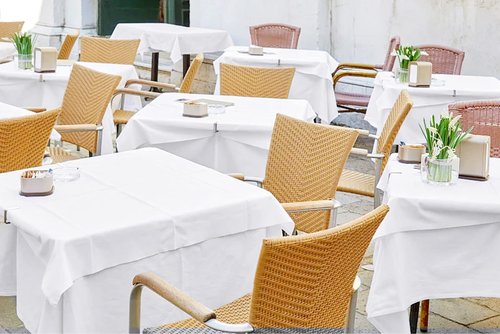12 Pack White Square Tablecloths - 52 x 52 Inch, Polyester Table Cover for Square Table, Stain and Wrinkle Resistant, Washable Fabric, Restaurant Banquet Party