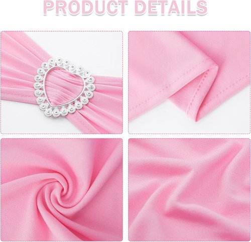 Howhic Spandex Chair Sashes - Pack of 30 Stretch Covers with Buckle Slider for Weddings & Events | Pink