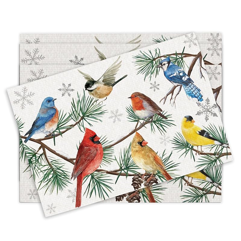 Winter Birds PVC Placemats Set of 4 - Variation of THIS listing
