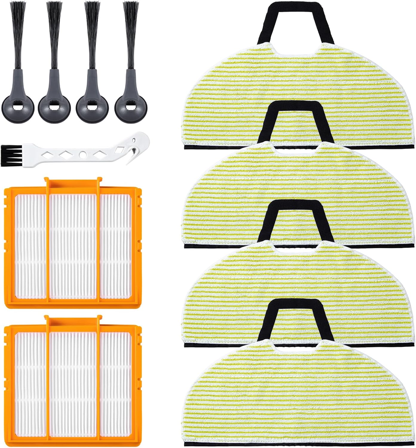 Shark Mop Pads Replacement - 4-Pack for RV2610WA, AV2610WA, RV2620WD | Ultra 2-in-1 Vacuum Accessories