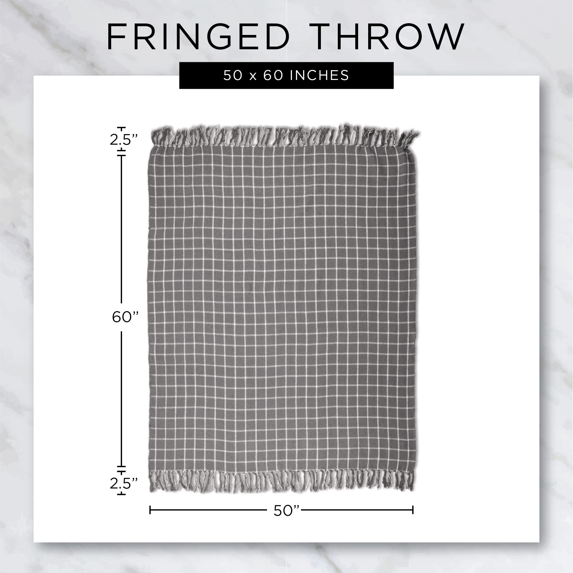 DII Striped Throw Collection Herringbone, 50x60, Stone