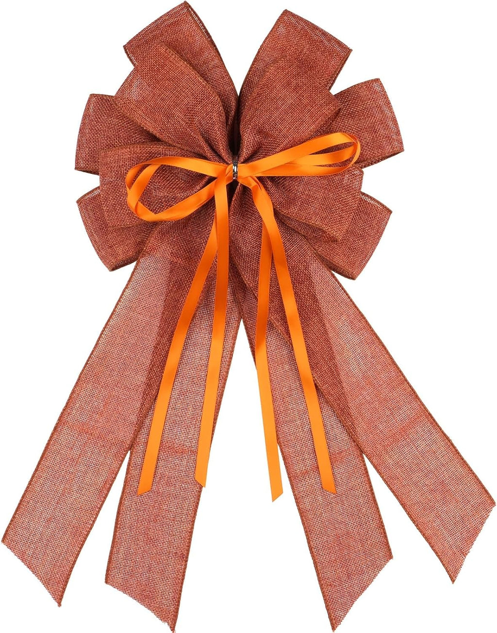 YKW Large Maple Orange Burlap Bow - 20x11 Inch Fall Decor for Wreaths & Tree Toppers