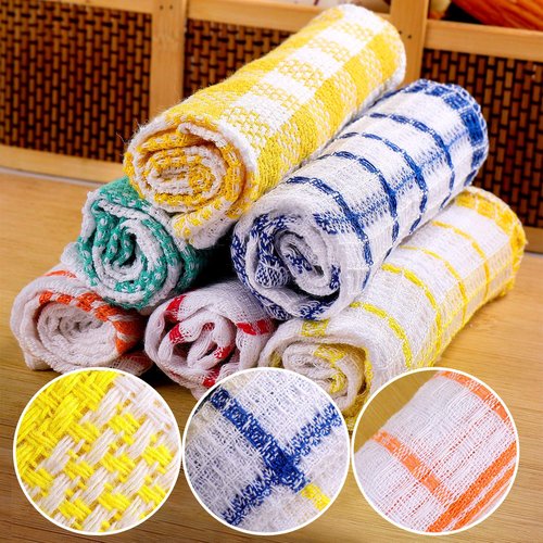 Patelai 12 Pcs Kitchen Dish Cloths for Washing Dishes Absorbent Dish Rags Cleaning Reusable Towels for Scrubbing Wipe Glass Xmas Home Household Supplies(Bright Color,13.8'' X 13.8'', 11.8 x 11.8'')