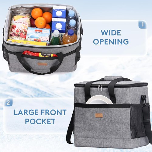 Lifewit Cooler Bag - Insulated & Collapsible Soft Tote for 30/50/60 Cans | Leakproof for Camping & BBQ