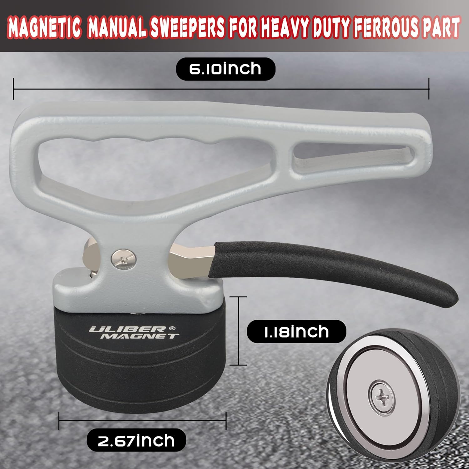 ULIBERMAGNET Heavy Duty Magnetic Pickup Tool - Quick Release Ergonomic Handle for Iron & Steel