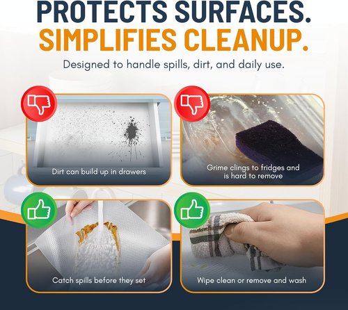 Linda’s Essentials Non-Adhesive Shelf Liner - Waterproof, Non-Slip Drawer Protector | 12 x 120 Inches