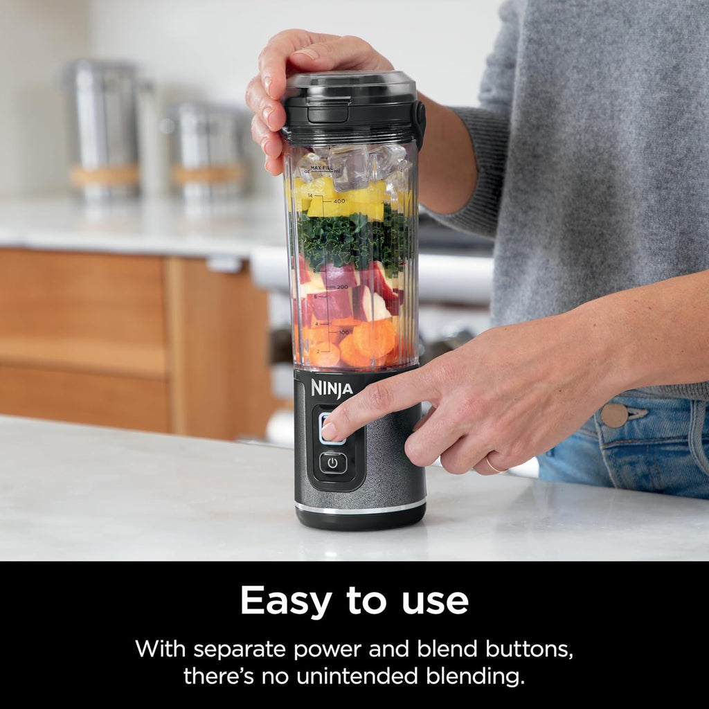 Ninja Blast Portable Blender - Cordless 18oz Personal Blender for Smoothies & Shakes | BPA Free, Leakproof, USB-C Rechargeable - Navy/Silver