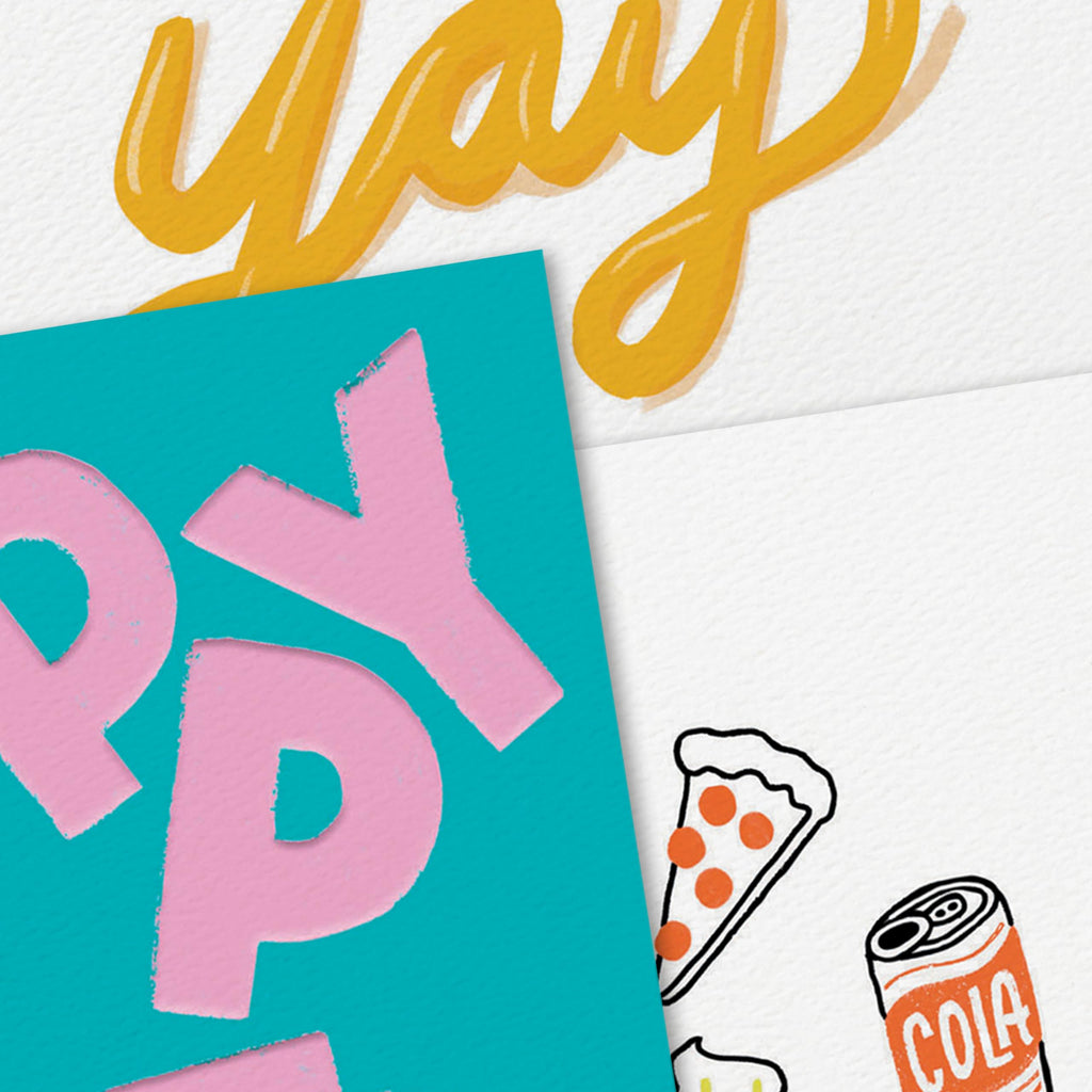 Hallmark Good Mail Fun Birthday Cards (4 Cards with Envelopes) for Friends, Coworkers, Siblings