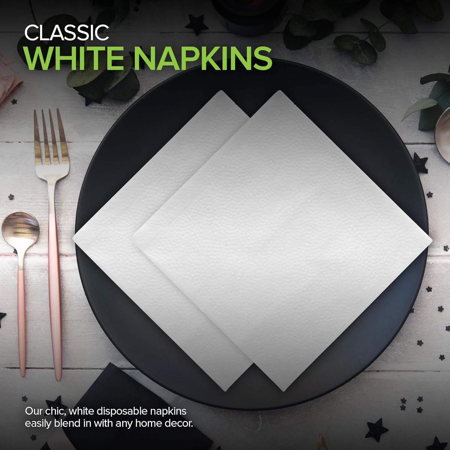 Stock Your Home 12-Inch Disposable Napkins - USA-Made 1-Ply White Dinner Napkins | 1000 Count for Parties & Daily Use