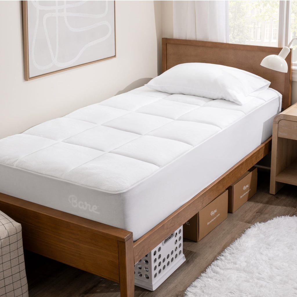 Bare Home Split Head Flex King Microplush Mattress Topper - Pillow Top Reversible - Dual Sided All-Season - 8" to 24" Deep Pocket - Soft Fitted Cover - Plush Mattress Pad (Split Head Flex King)