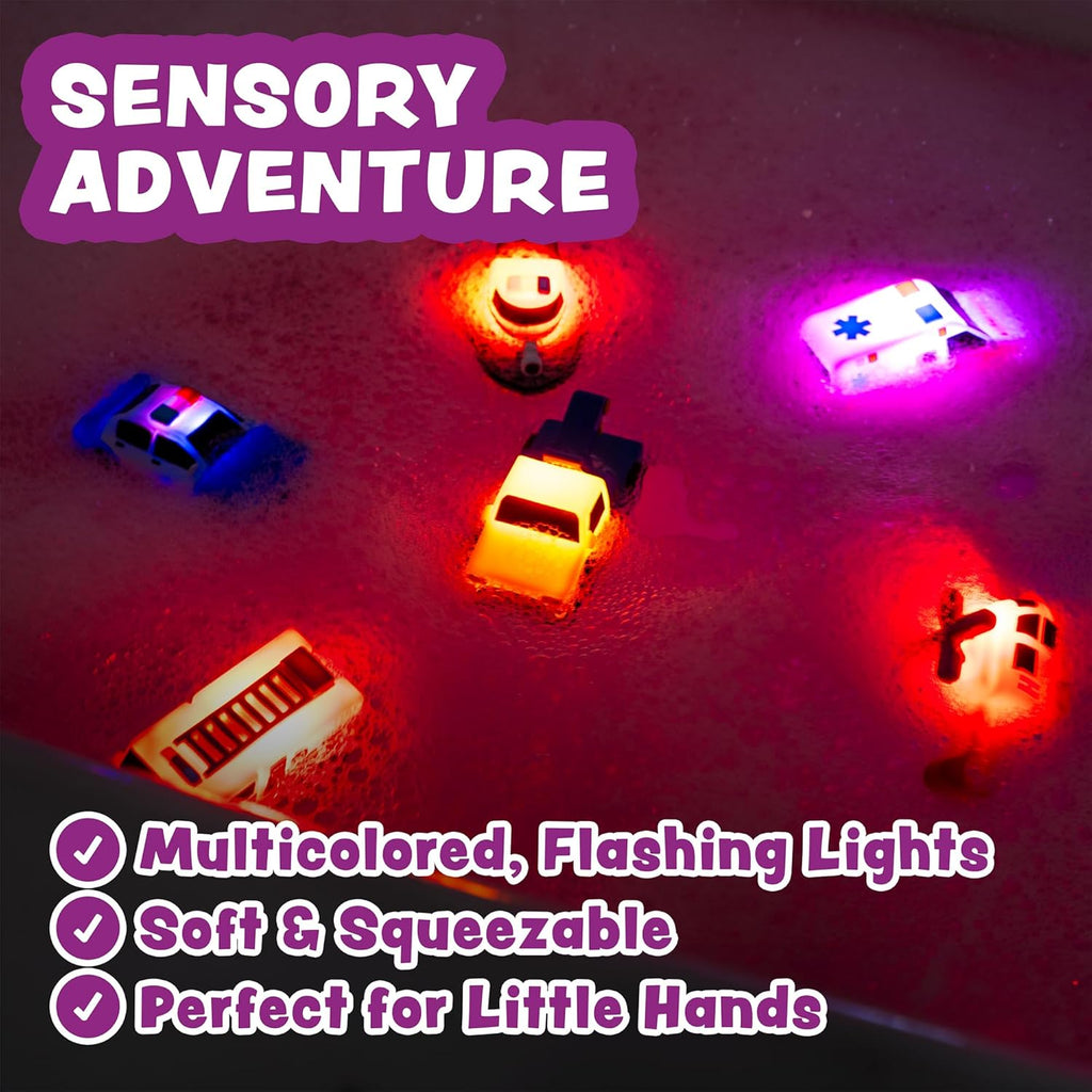 Tub Works® Light Up Bath Toys - 6 Pack Water-Activated Color Changing Sensory Toys for Kids