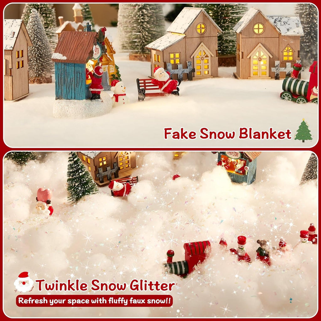 Skiennix 3pcs Artificial Christmas Snow - Soft Fluffy Snowflakes for Winter Decor | Perfect for Crafts & Displays