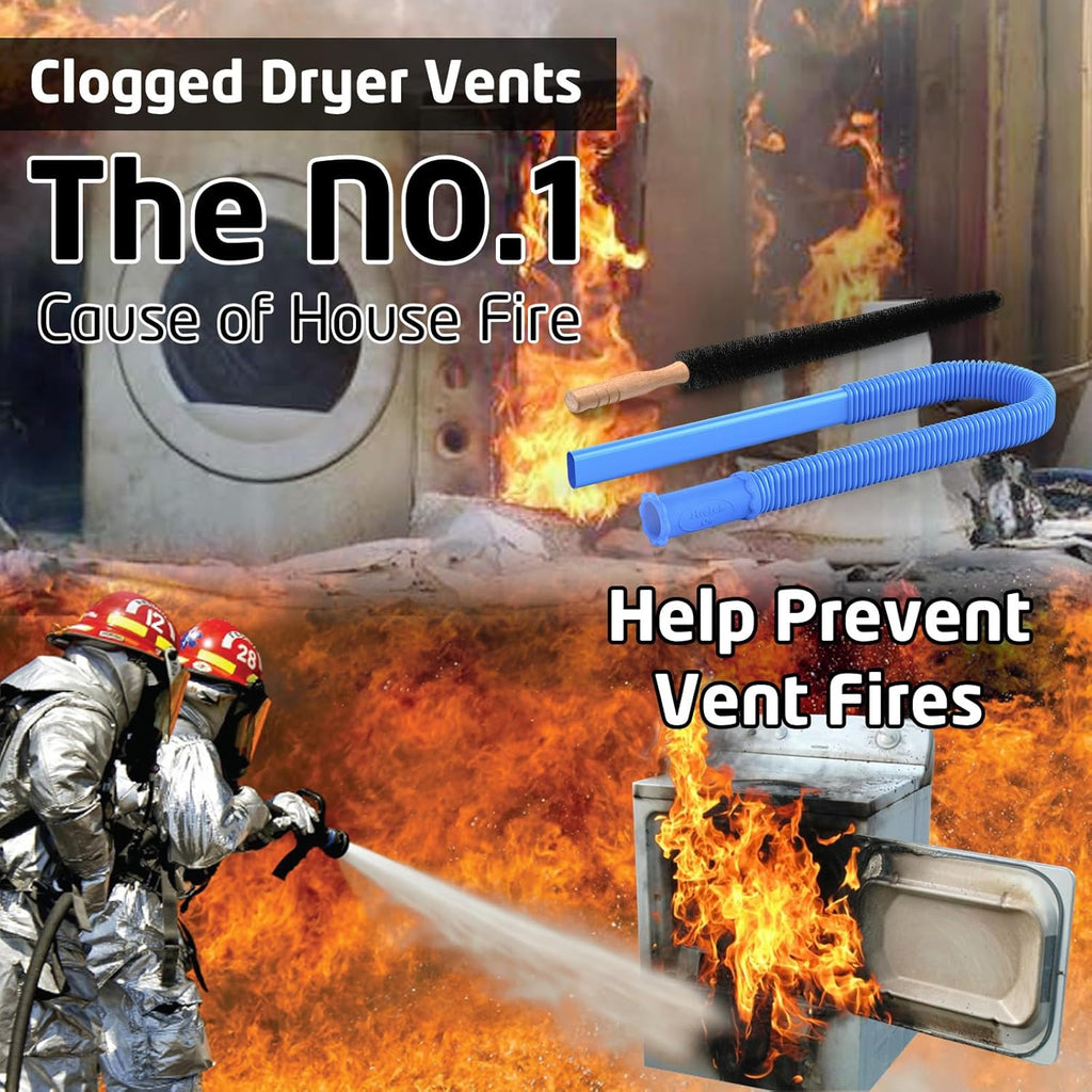 PetOde Dryer Vent Cleaner Kit - Universal Vacuum Attachment & Lint Brush for Quick Lint Removal