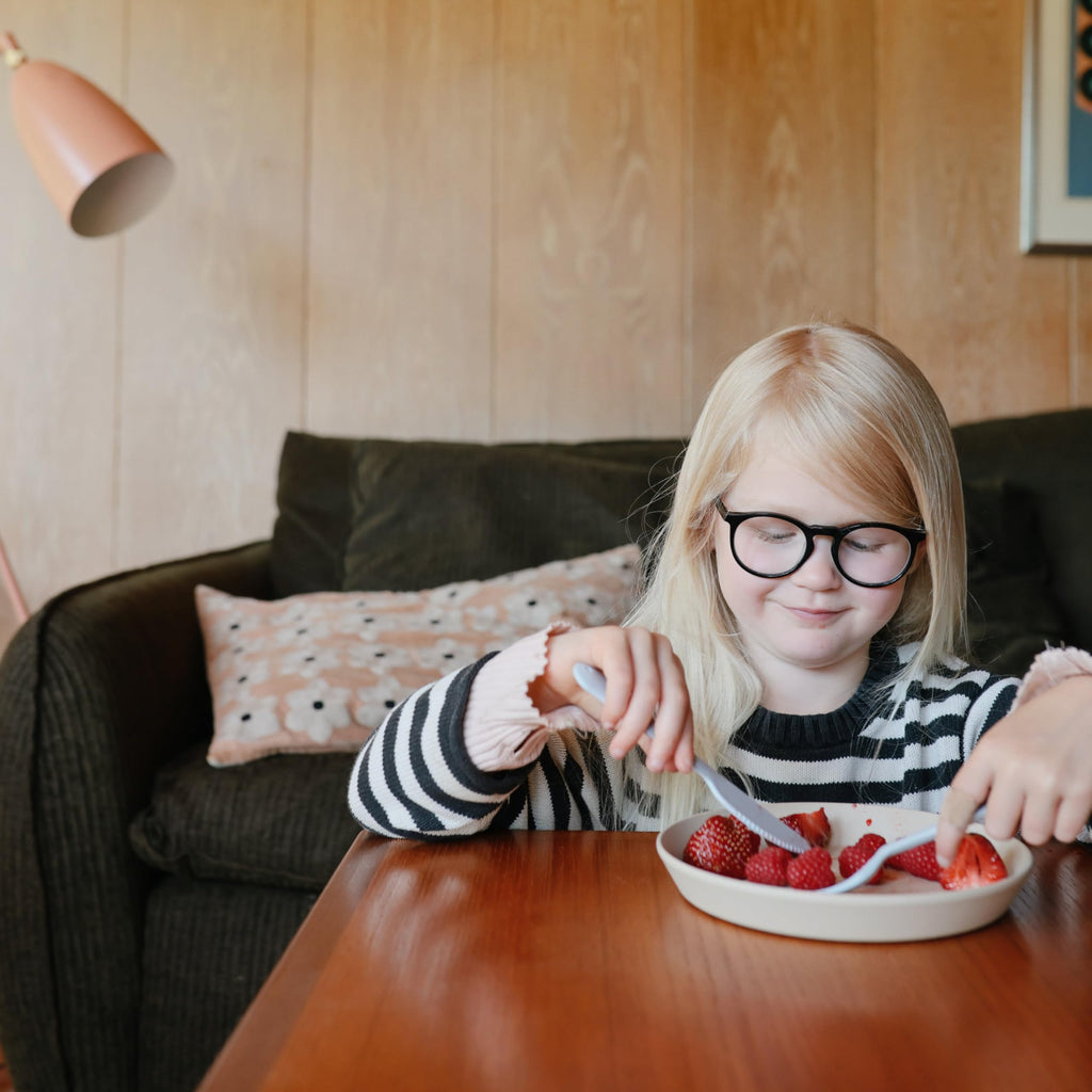 mushie Dinnerware Cutlery Set of 3 For Kids | Made in Denmark (Ivory)