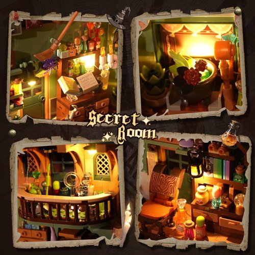 INSOON Magic Potion Booknook Building Set - DIY 990 PCS Bookend Kit with Light for Home Decor | Perfect for Ages 8+