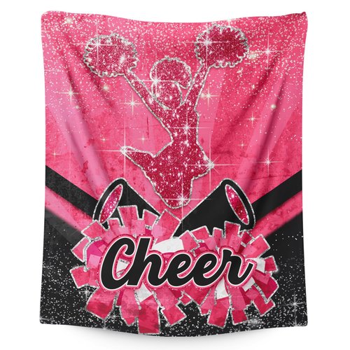 Girls Blanket, Cheerleading Throw Blankets for Kids Teens Adults Cheerleaders Team(40”x50”) Soft Cozy Pink Throw for Sofa Couch Bed Trip Car Home Decor