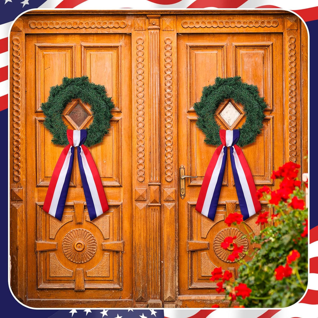 Regine Switzerland Wreath Sash - Satin Blank Sashes for Indoor/Outdoor Decor | Red, White, Blue