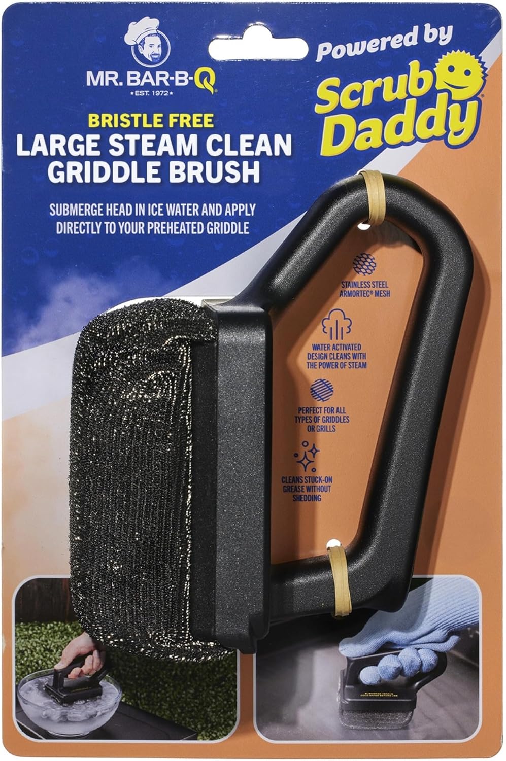 Mr. Bar-B-Q Bristle-Free Grill Brush - Large Steam Clean Design for Effortless Grilling