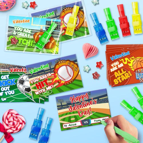 Bstoyder Valentines Day Gifts Cards for Kids, 32Pcs Finger Toys with Valentine Greeting Cards, Sparkle Bulk Toys for Boys and Girls, School Classroom Gift Exchange for Kids Valentine Party Favors