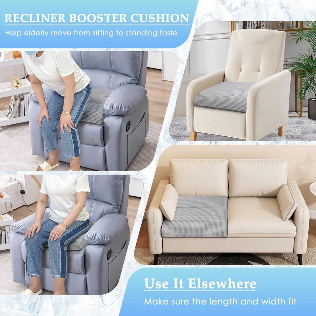 Recliner Chair Cushions For Elderly Long Sitting, Extra Large Cooling Seat Cushion Support For Couch, Armchair - Seniors Chair Thick Foam Pad With Non-slip Base For Tailbone Pressure Relief Pain