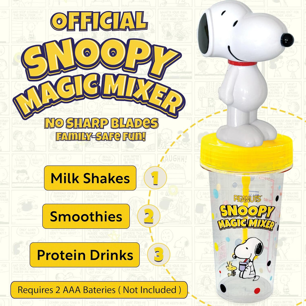 Snoopy Magic Mixer - Official Peanuts® Hands-Free Chocolate Milk & Pudding Maker | Auto-Start, Bladeless Design