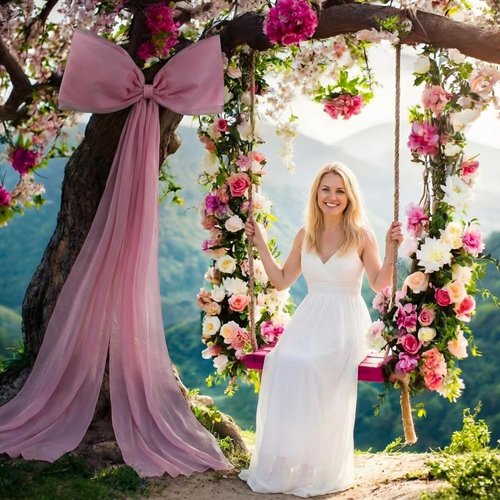 Canlierr Extra Large Pink Organza Bow - 39 x 59 Inch Tulle Decoration for Weddings & Parties