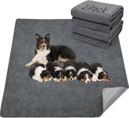 LOOBANI Extra Large Reusable Dog Mat - Non-Slip Washable Pee Pads for Incontinence | 36"x48" Gray