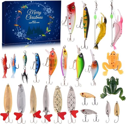 Advent Calendar Fishing Lures - 24-Day Countdown Set for Men & Teens | Perfect Christmas Gift 2025