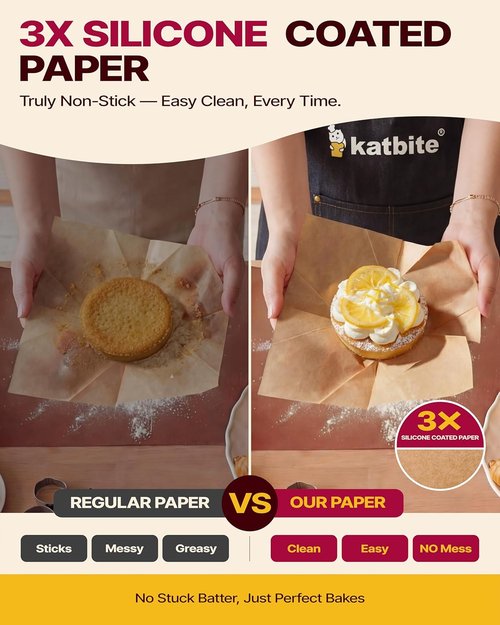 Katbite Tulip Cupcake Liners - 200PCS ProSmooth Brown Muffin Baking Cups for Perfect Treats