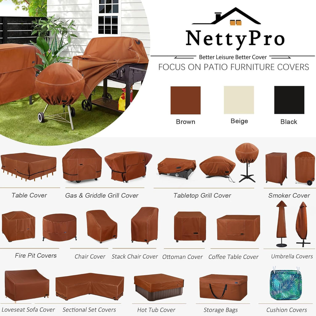 NettyPro Griddle Cover - Waterproof Heavy-Duty Protection for 36" Blackstone Griddle | Brown