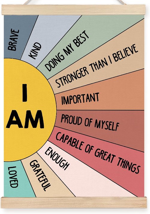 FDHSPAAM Wall Art - Positive Affirmations for Mental Health | Motivational Decor for Therapy Offices, 12x16 Inch