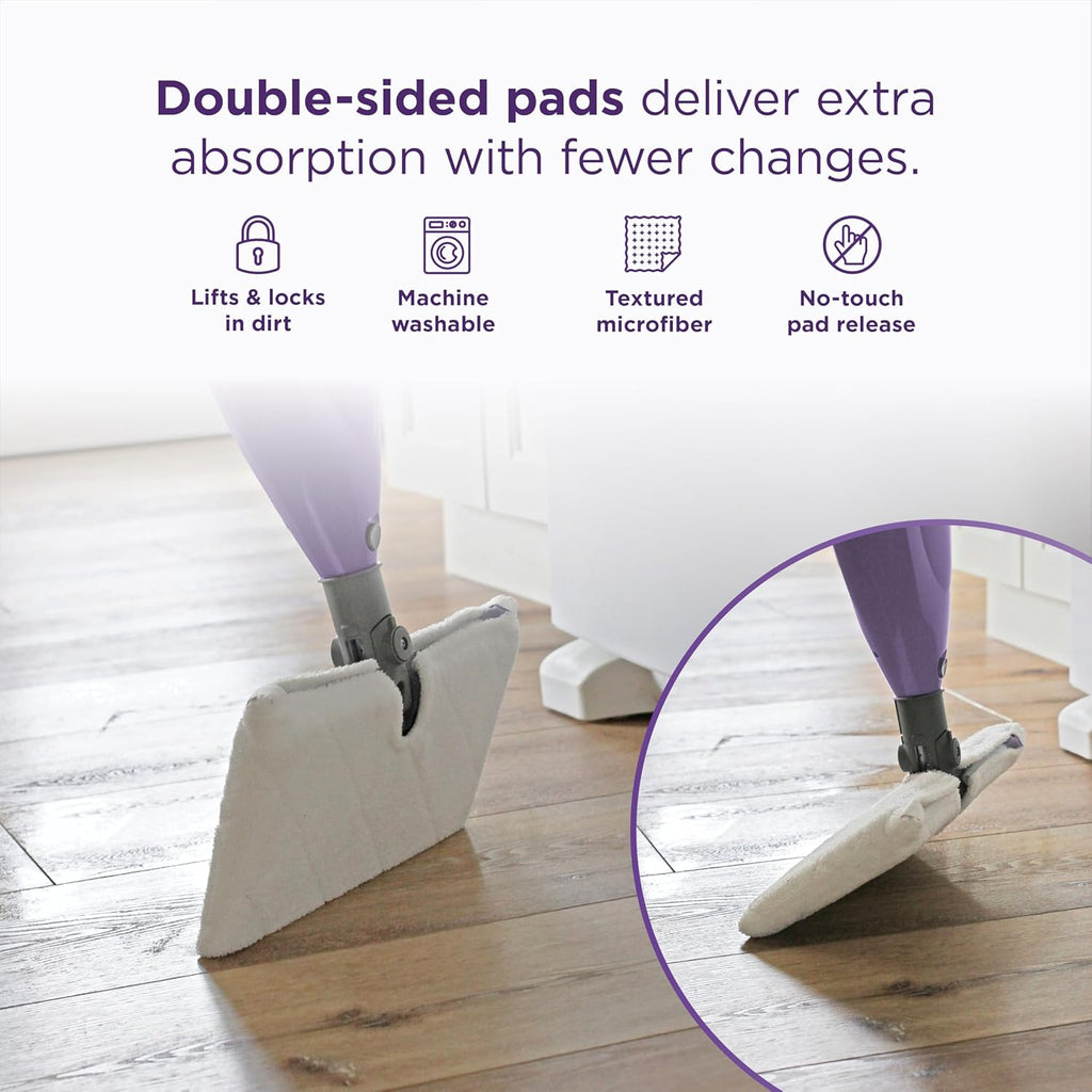 Shark Steam Pocket Mop - Lightweight Steam Cleaner for Sealed Hard Floors | 2 Washable Pads, Purple S3501