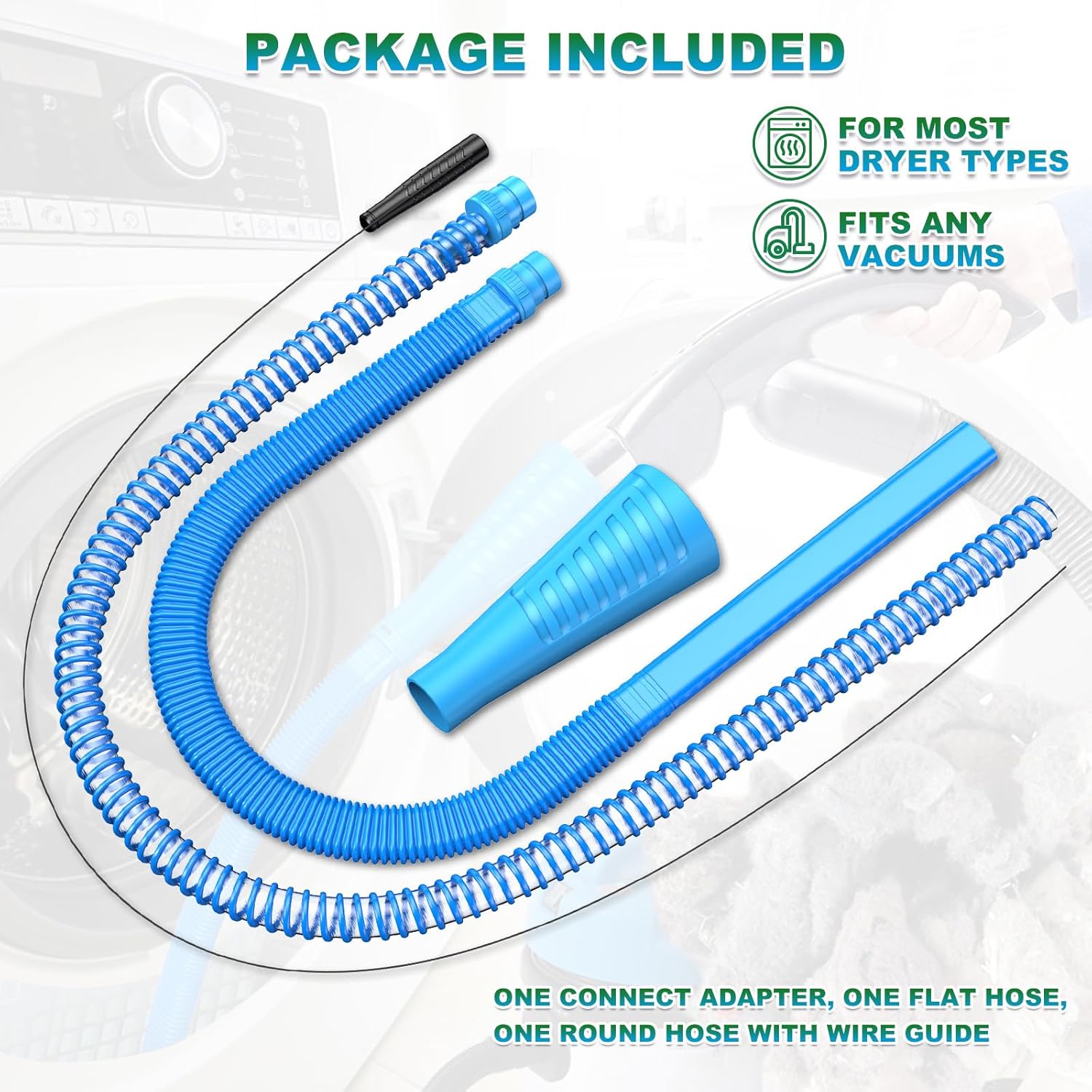 Sealegend Dryer Vent Cleaner Kit - 2-Piece Lint Vacuum Attachment for Effective Home Cleaning