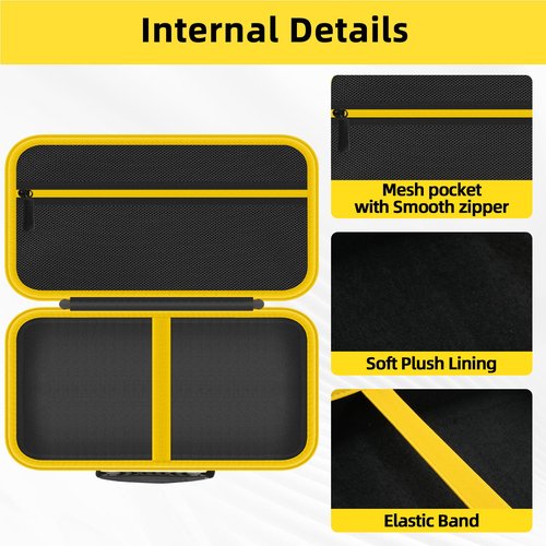 HESPLUS Storage Case for Fanttik Slim V8 Apex / V8 Mate / V10 Apex / V10 Mate Car Vacuums - Cordless Handheld Vacuum Carrying Bag for Travel, Blackyellow (Case Only)