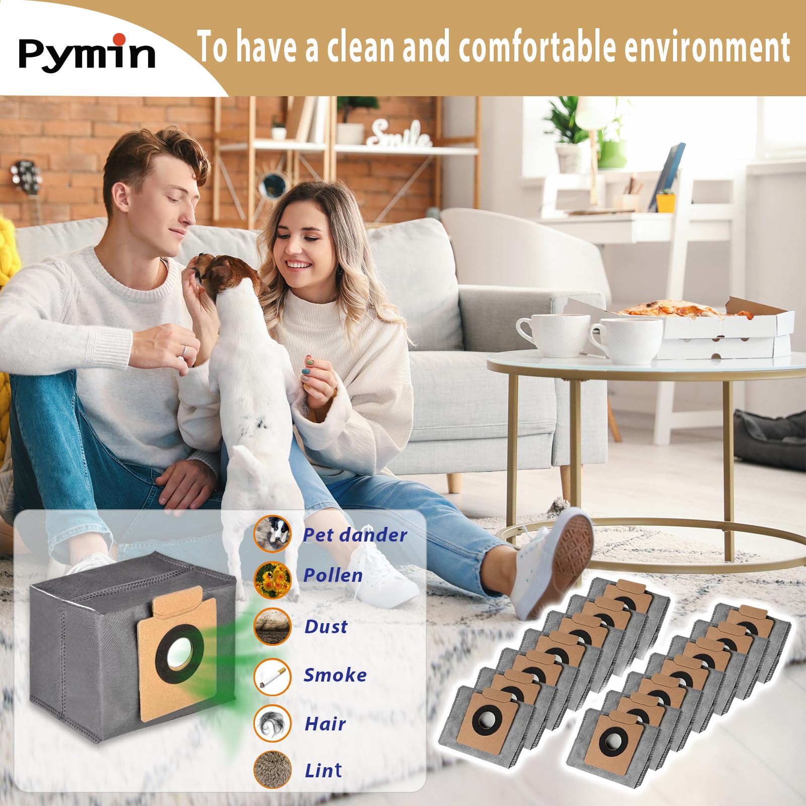 Pymin 20 PCS Vacuum Accessories for Eufy X10 Pro Omni Cleaner Robot, Replacement Parts Kit with 10 Mop Pads+10 Vacuum Bags