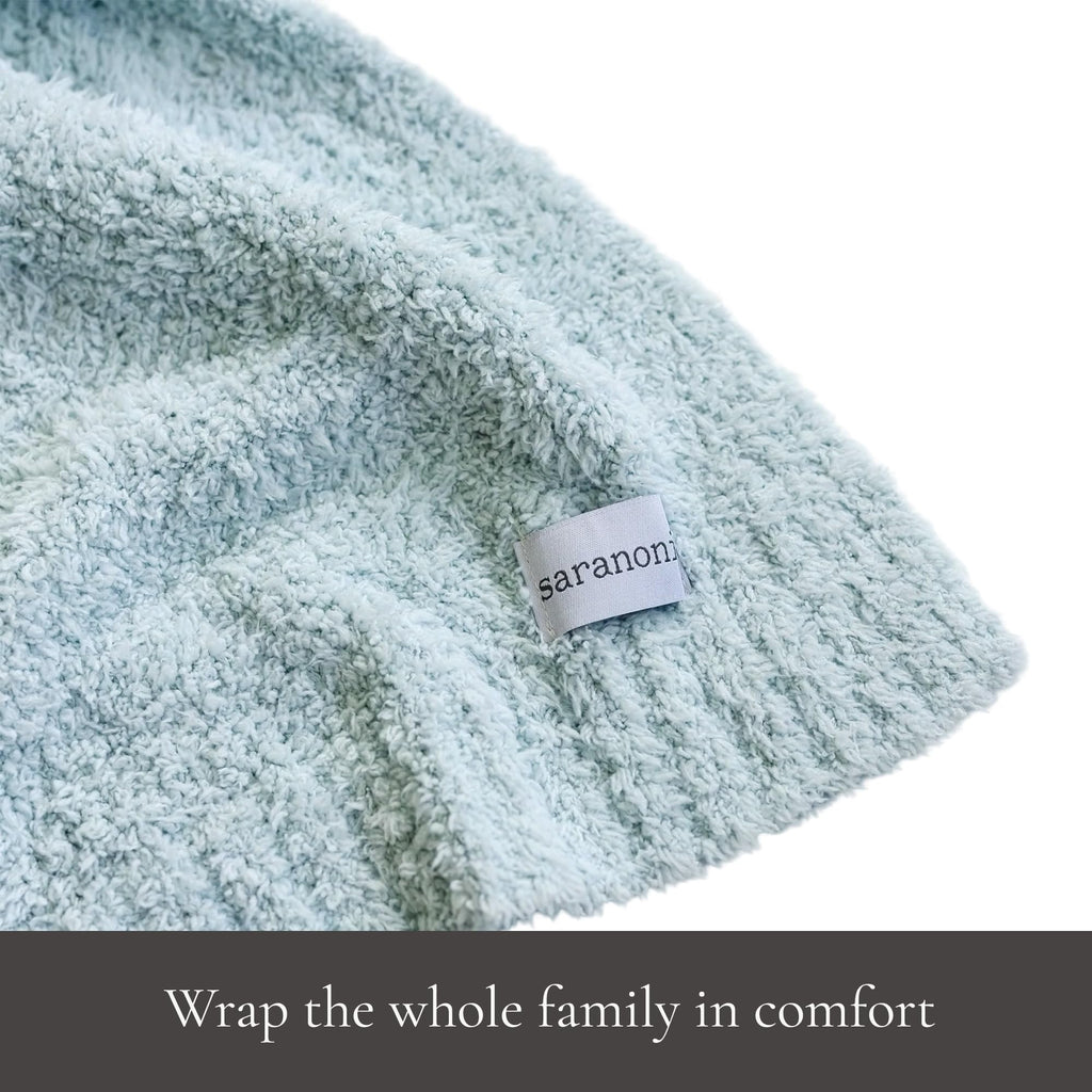 SARANONI Bamboni Baby Blanket | Luxury Plush Super Soft Blanket | Breathable Comfort Infant Baby Blankets for Boys & Girls | Sky Blue, Mini - 15” x 20”