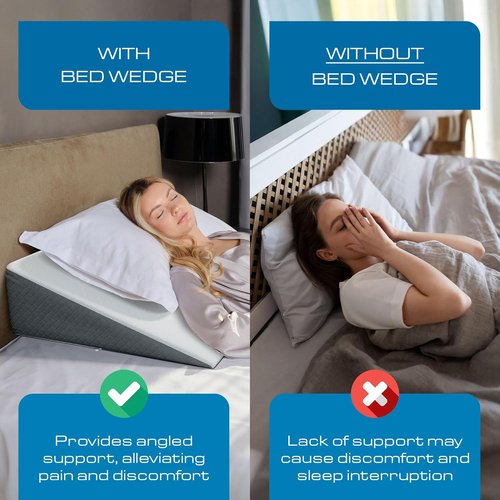 Kolbs Extra Wide Bed Wedge Pillow - Super Large Memory Foam with Jacquard Cover | 7.5 Inch Height (31 x 33 x 7.5) for Acid Reflux & GERD Relief