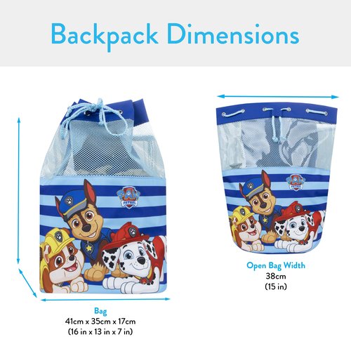 Paw Patrol Bag | Boys Swimming Bag | Chase And Marshall Childrens Swim Bag | One Size | Blue
