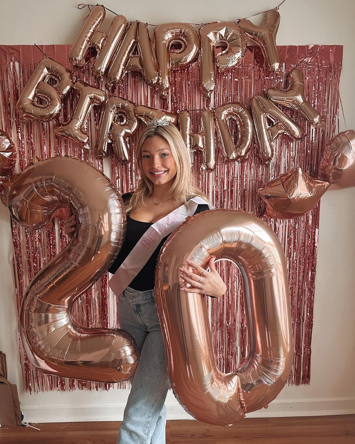 Rose Gold Number 17 Balloon - 40 Inch 17th Birthday Decorations for Girls & Boys