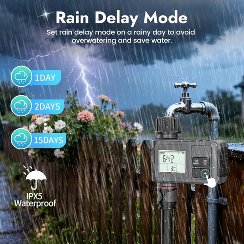 Insoma Water Timer - 1 Zone Outdoor Hose Timer with Auto/Manual/Rain Delay Modes for Garden Irrigation