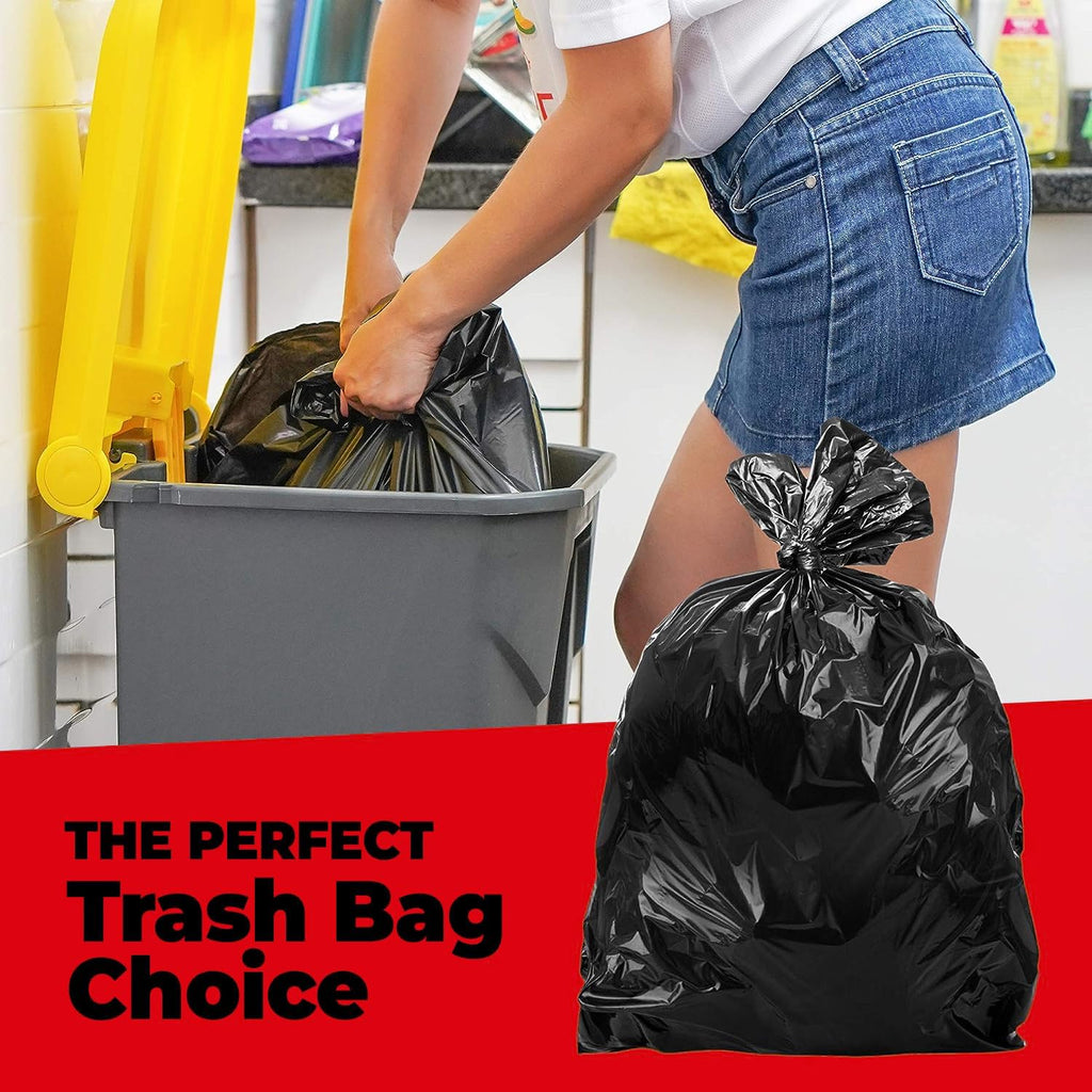 ToughBag Heavy Duty Trash Bags - 55-60 Gallon, 150 Count Large Black Garbage Bags | Made in USA