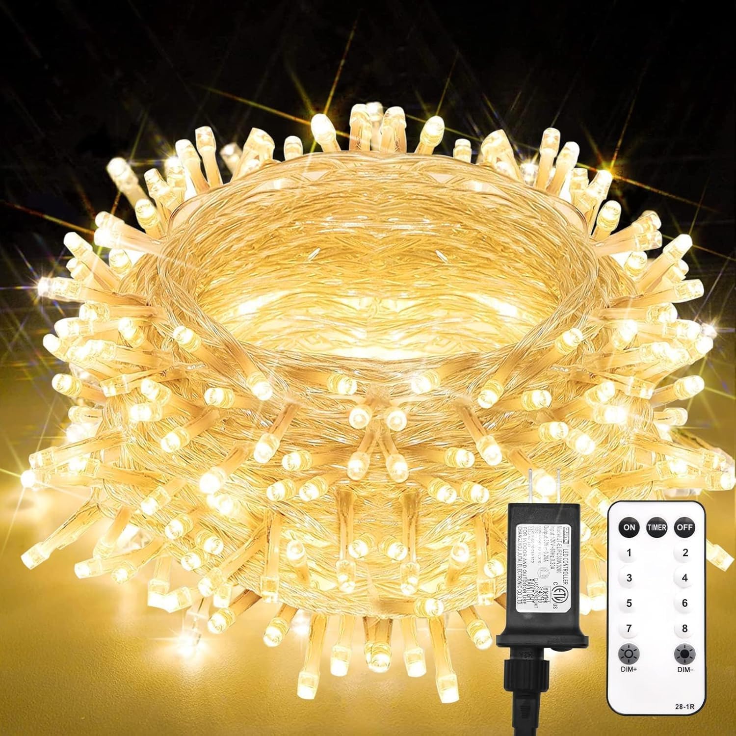 Suddus Indoor String Lights - 33ft 100 LED Warm White Fairy Lights with Remote & Timer for Home Decor