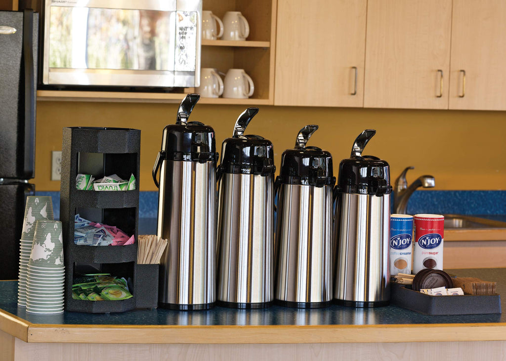 Service Ideas ECAL30S Eco-Air Airpot with Lever Lid, Insulated Beverage Dispenser, Thermal Coffee Carafe 3.0 L, Glass Lined