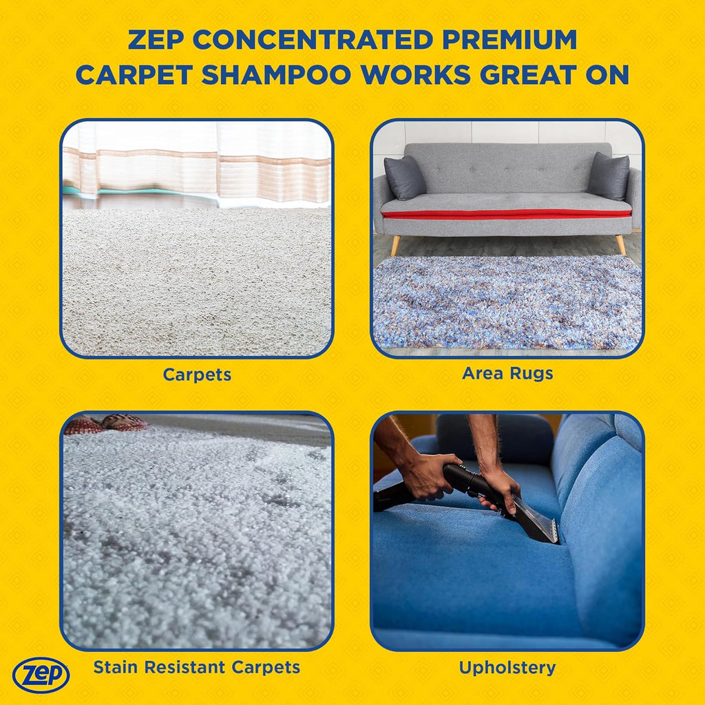 Zep Shampoo | Premium Carpet Cleaner - 64 Oz Bottle for Deep Cleaning and Stain Removal