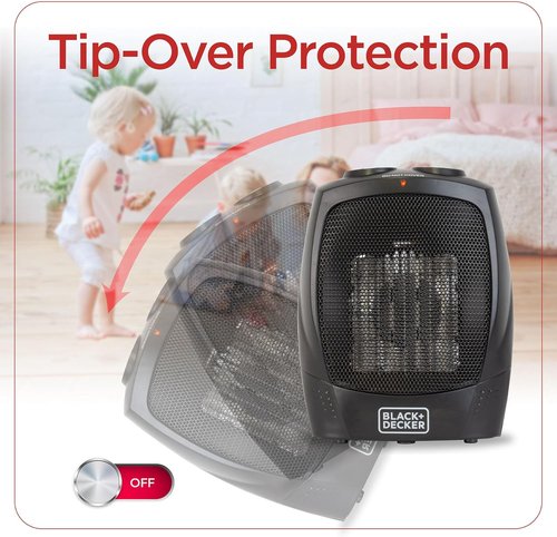 BLACK+DECKER Personal Ceramic Heater - Compact Space Heater with Adjustable Thermostat | Perfect for Office & Home Use