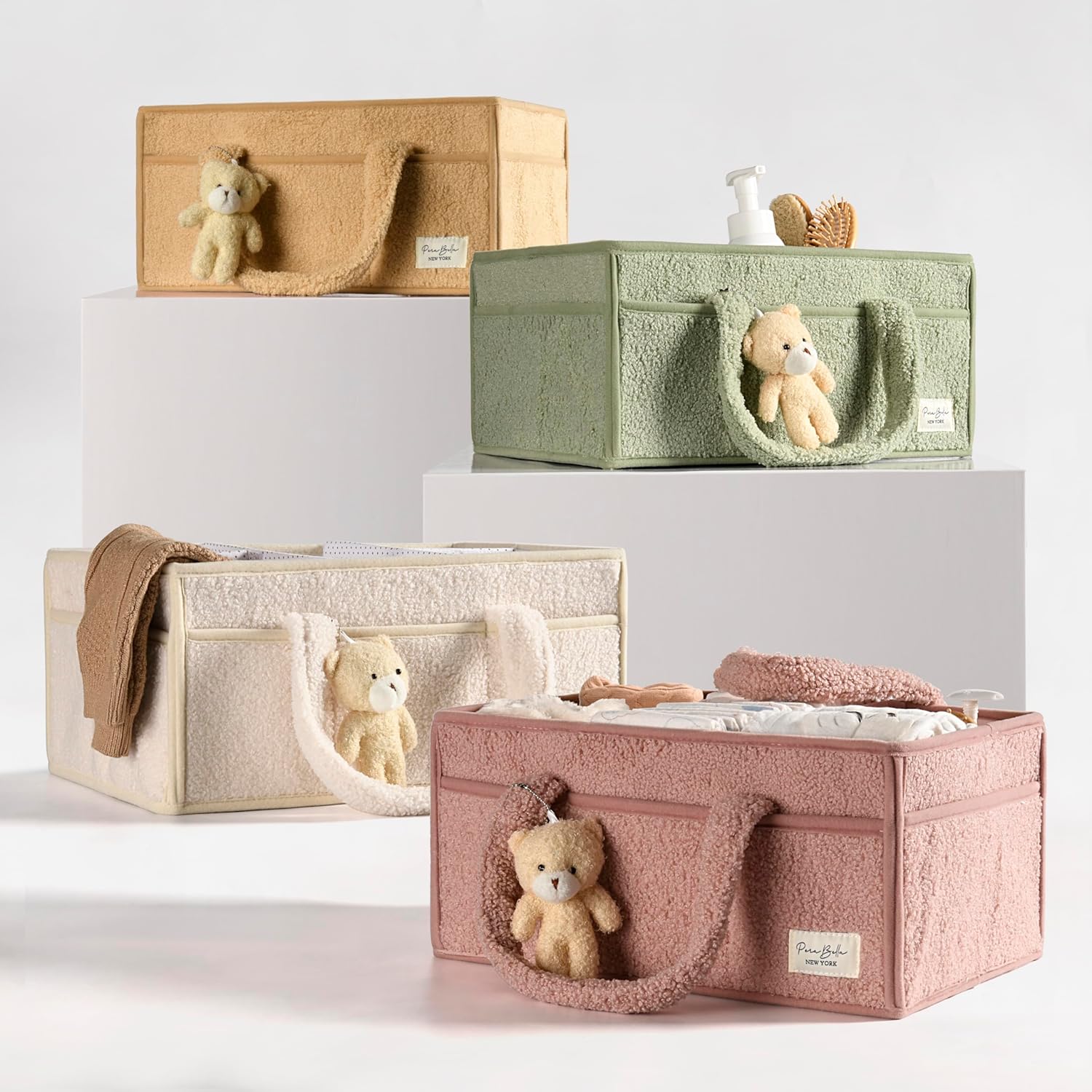 PeraBella Baby Diaper Caddy Organizer - Portable Storage Basket for Newborn Essentials | Perfect Shower Gift